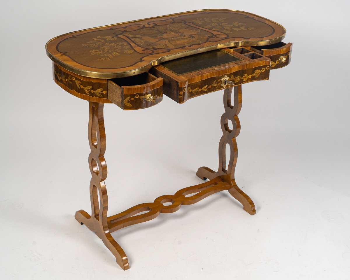 Table écritoire Transition Louis XV-louis XVI En Marqueterie De Chasse Par André-louis Gilbert-photo-6