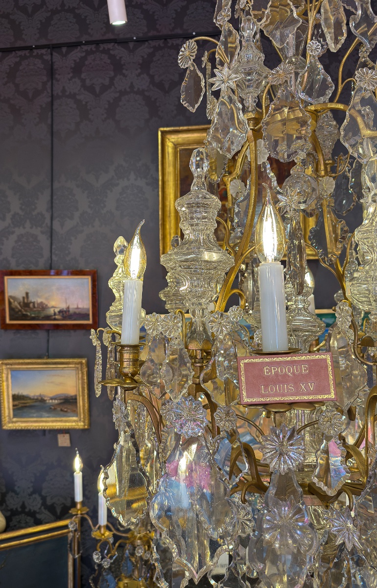 Important Louis XV Period Gilt-bronze And Cut-crystal Chandelier, C. 1760-photo-2