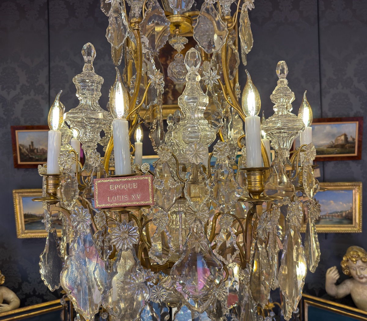 Important Louis XV Period Gilt-bronze And Cut-crystal Chandelier, C. 1760-photo-3