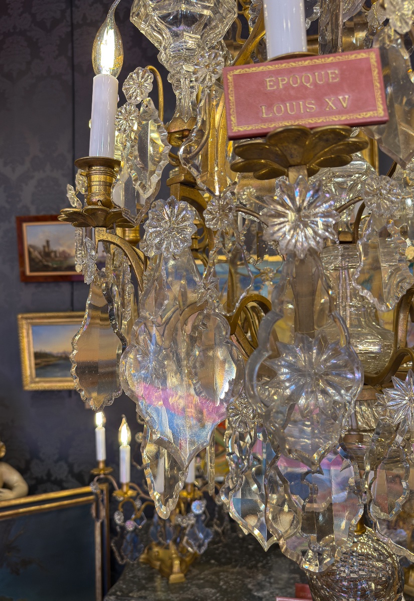 Important Louis XV Period Gilt-bronze And Cut-crystal Chandelier, C. 1760-photo-5