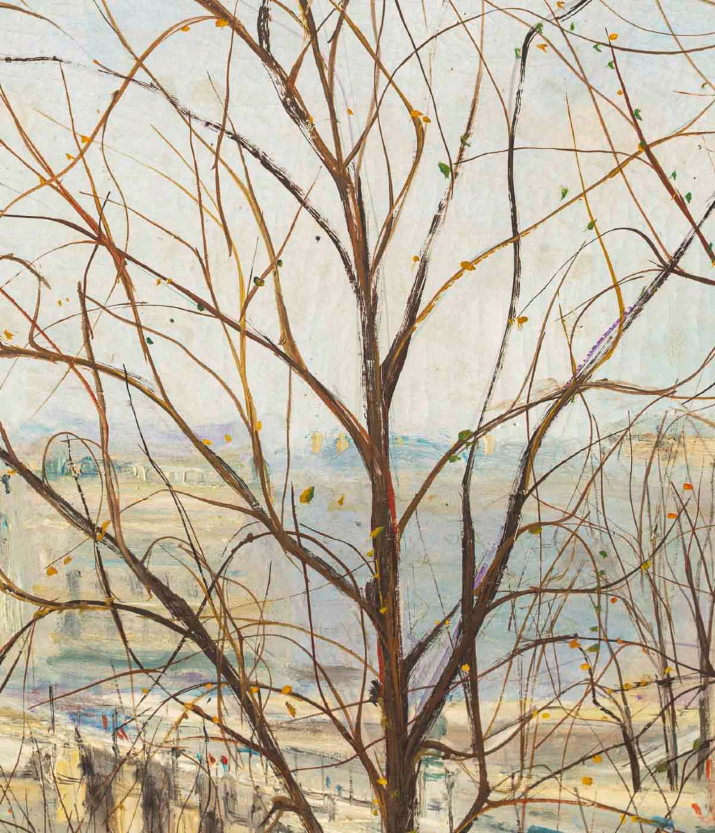 Serge Belloni (1925-2005) Paris Vue du Pont-Neuf huile sur toile circa 1957-photo-3