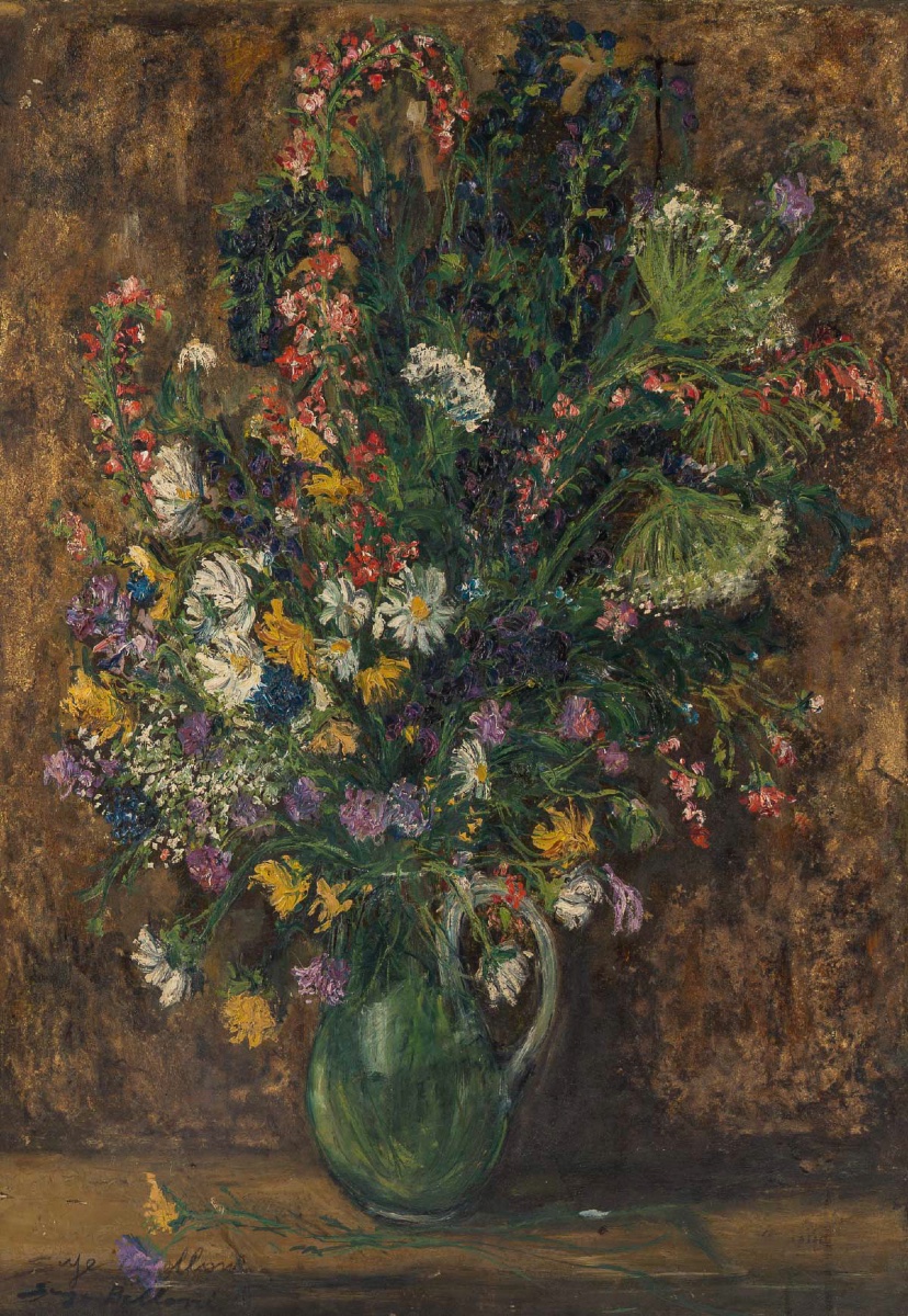 Serge Belloni (1925-2005) - Bouquet de Fleurs des Champs, huile sur toile vers 1970-photo-2