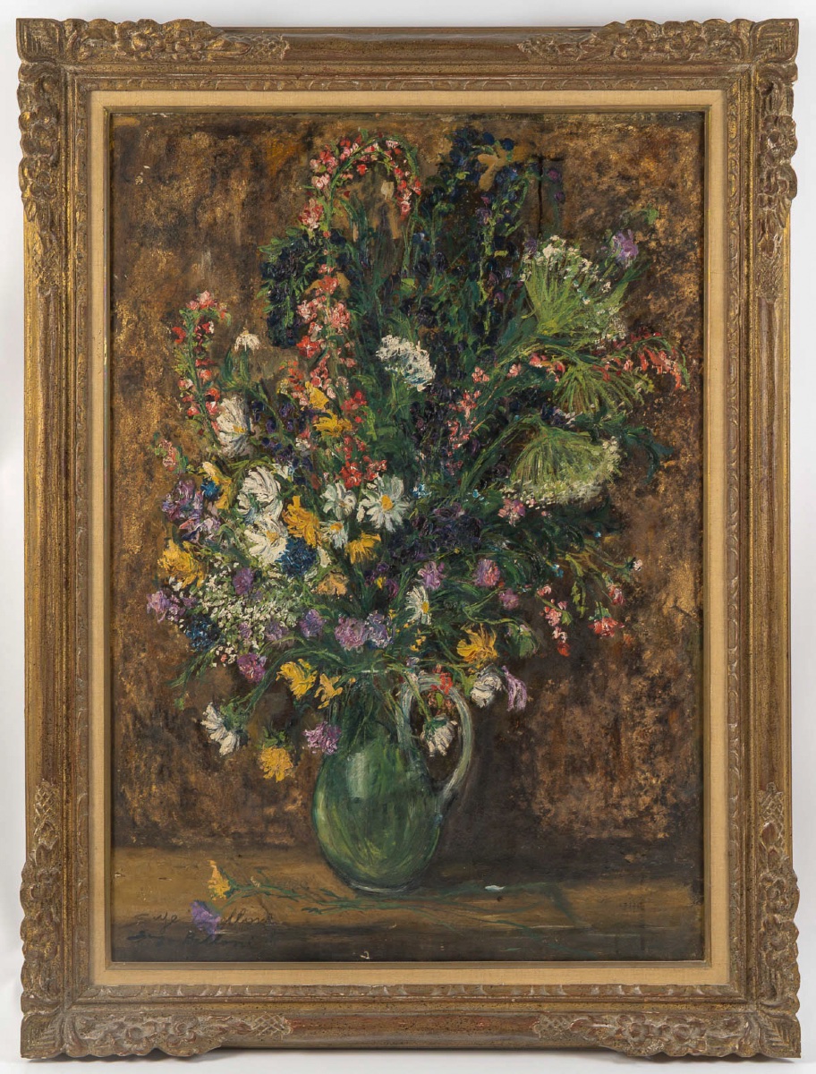 Serge Belloni (1925-2005) - Bouquet de Fleurs des Champs, huile sur toile vers 1970