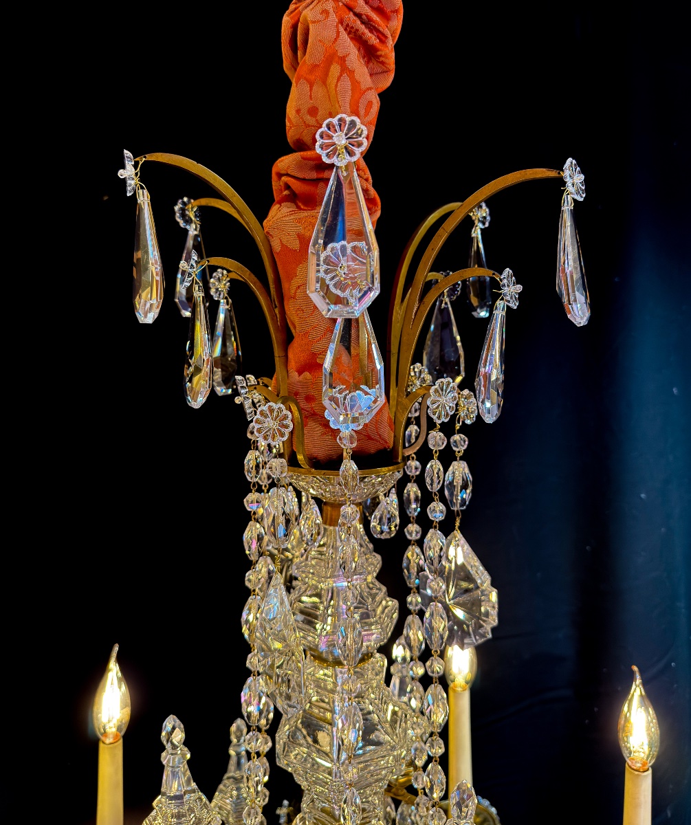 Lustre Louis XVI « Marie-Antoinette » en bronze ciselé et doré, style Maison Baguès, vers 1920-photo-2