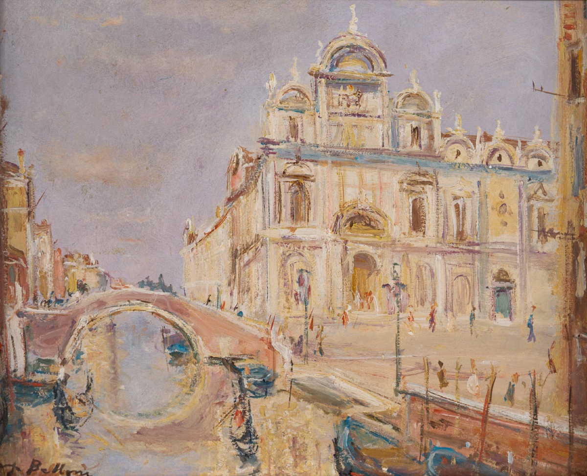 Serge Belloni (1925-2005) - Venice View Of The San Giovanni Hospital Oil On Canvas, Circa 1991-photo-2