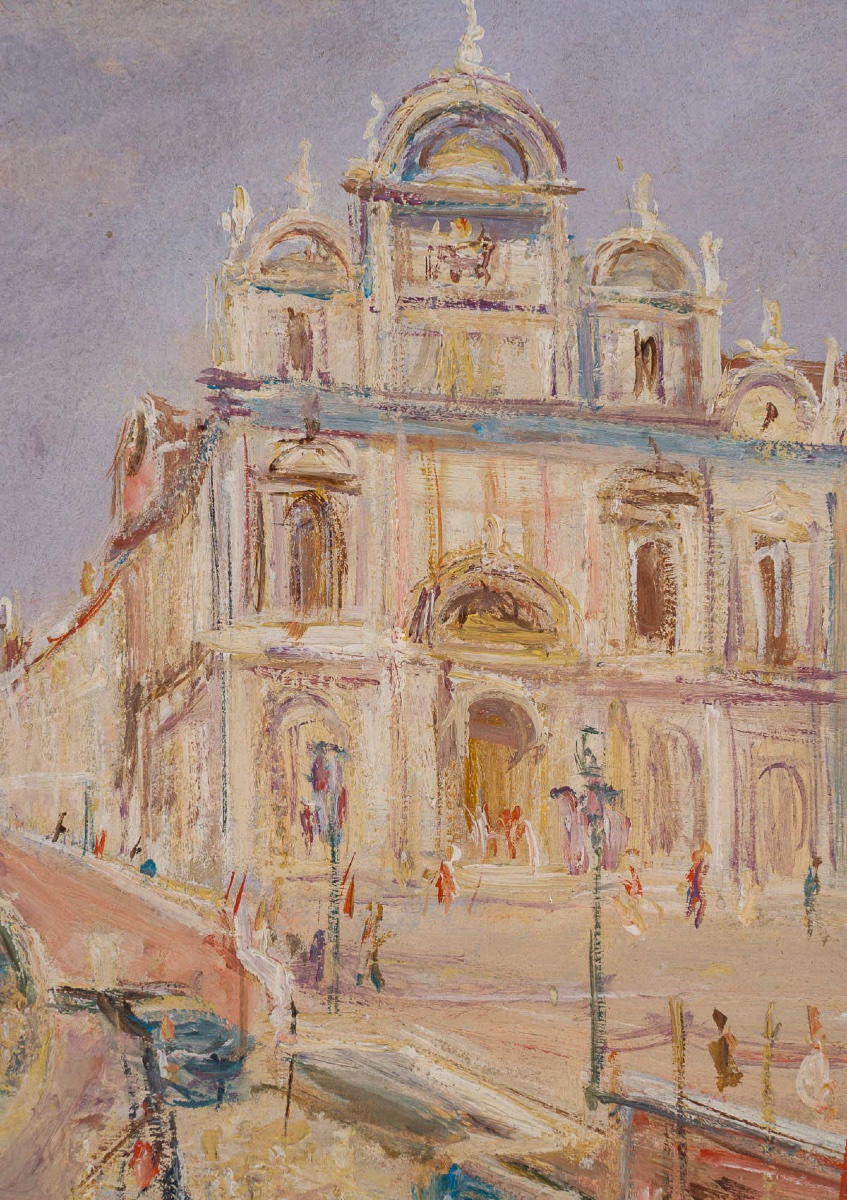 Serge Belloni (1925-2005) - Venice View Of The San Giovanni Hospital Oil On Canvas, Circa 1991-photo-4