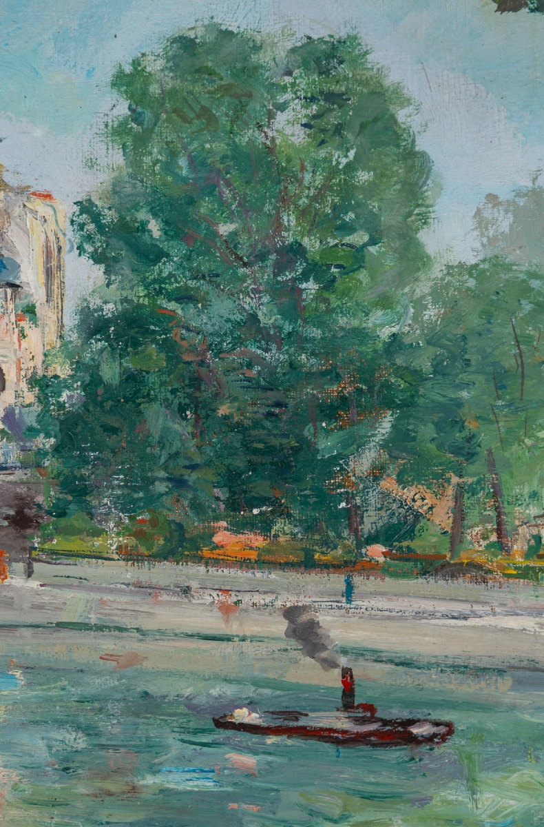 Serge Belloni (1925–2005) Paris View Of The Pont-neuf And The Vert Galant Oil On Canvas C. 1954-photo-1