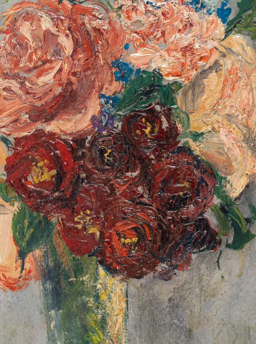 Serge Belloni (1925–2005) – Bouquet Of Flowers In A Vase, Oil On Panel, Circa 1970-photo-1