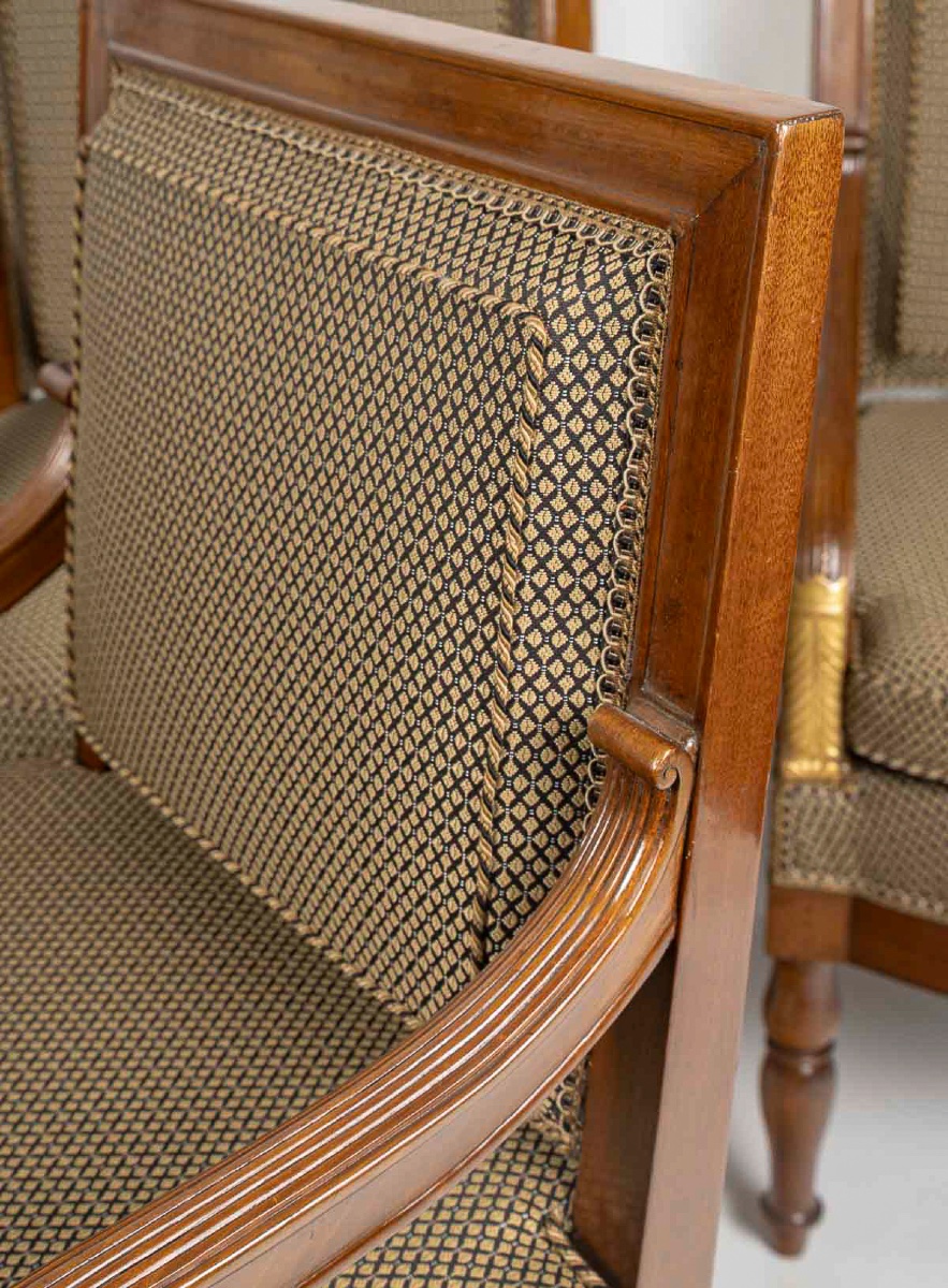 François Honoré Jacob (1770-1841) Suite de Quatre grands fauteuils en acajou d’époque Empire-photo-4