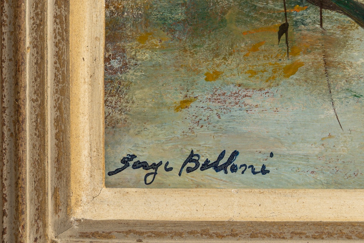 Serge Belloni (1925-2005) Le Pont Marie Huile sur panneau vers 1960-photo-2