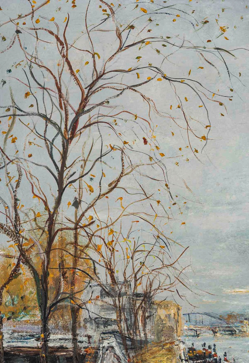 Serge Belloni (1925-2005) Quais de Seine - Quais de la Gare Huile sur panneau vers 1972-photo-2
