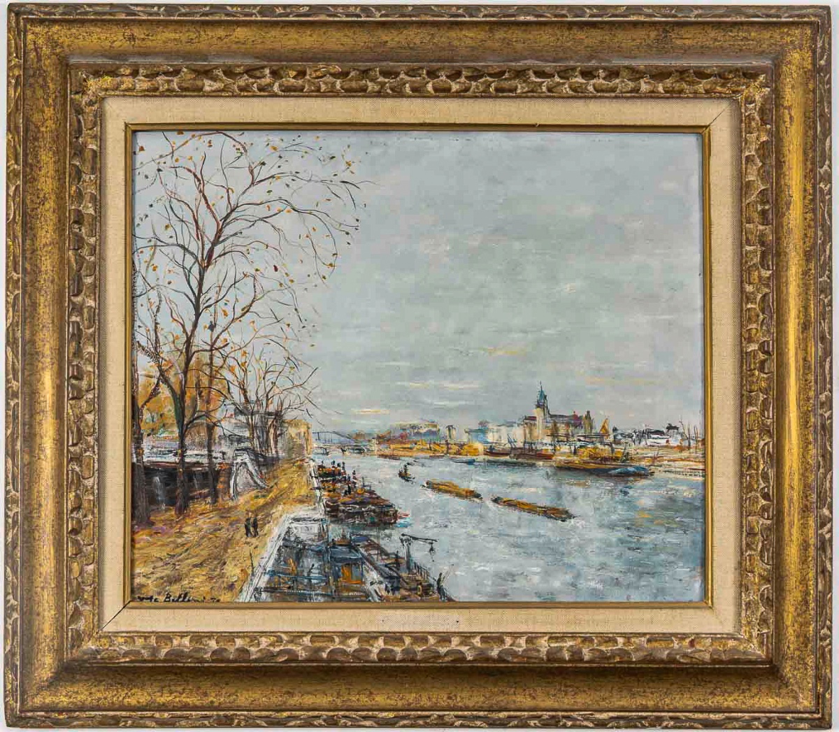 Serge Belloni (1925-2005) Quais de Seine - Quais de la Gare Huile sur panneau vers 1972
