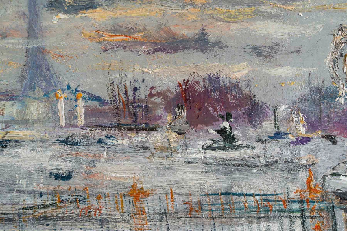 Serge Belloni (1925-2005) - La Place De La Concorde Oil On Canvas, Circa 1973-photo-1