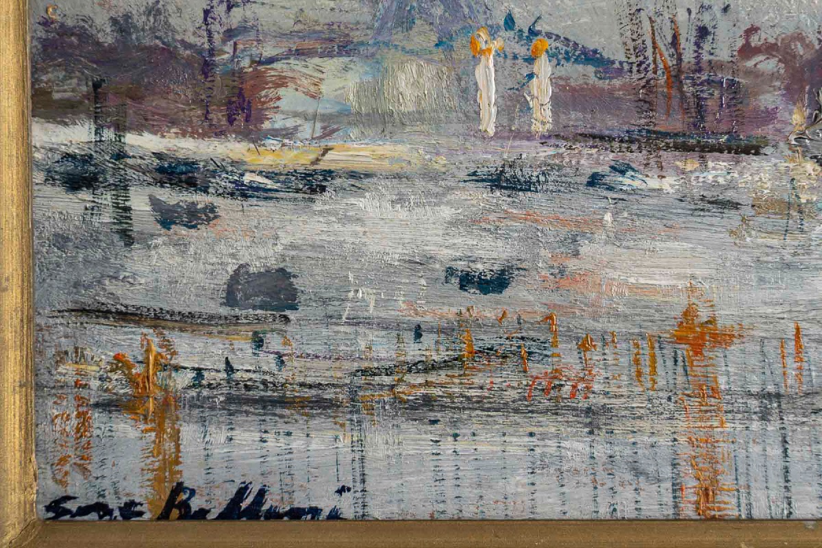 Serge Belloni (1925-2005) - La Place De La Concorde Oil On Canvas, Circa 1973-photo-2