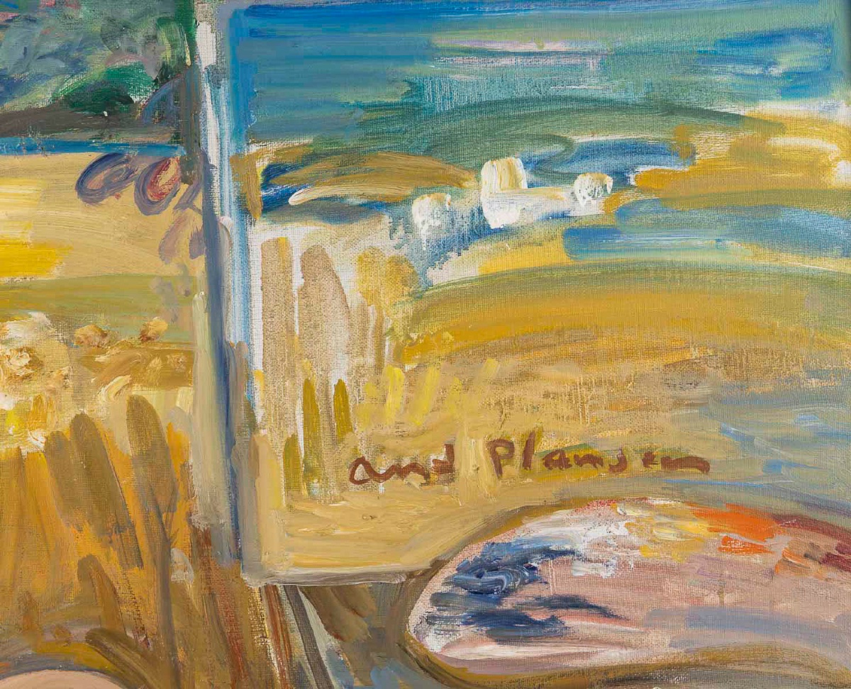 André Planson (1898–1981) Reclining Nude In A Wheat Field, Oil On Canvas-photo-1