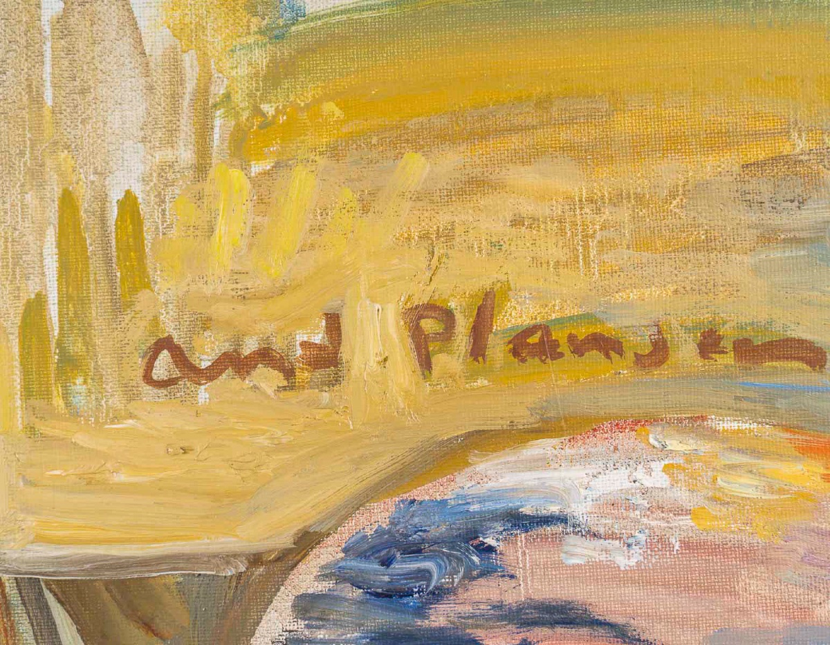 André Planson (1898–1981) Reclining Nude In A Wheat Field, Oil On Canvas-photo-2