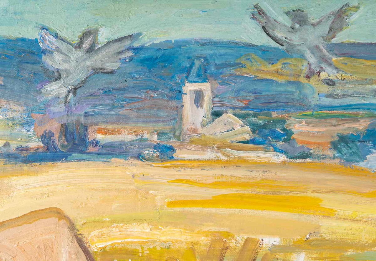 André Planson (1898–1981) Reclining Nude In A Wheat Field, Oil On Canvas-photo-5