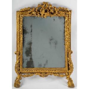 Miroir En Bois Sculpté Et Doré Travail Italien Du Milieu Du XVIIIème Siècle Vers 1750