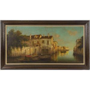 Alphonse Lecoz The Hidden Venice Oil On Canvas Circa 1890-1900