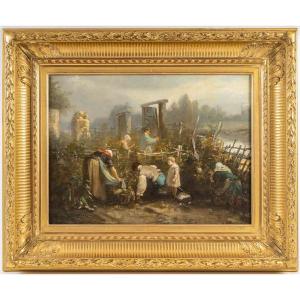 Alexis Joseph Mazerolle (1826-1889) The Harvest Oil On Canvas Circa 1850-1860