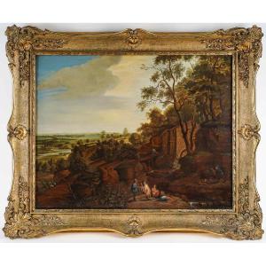 école Française Vers 1680-1700, La Vie à La Campagne, Huile Sur Bois