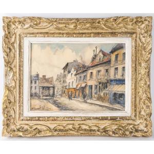 Frank Will (1900-1951) Montmartre Place Du Tertre Watercolor, Circa 1925-1930