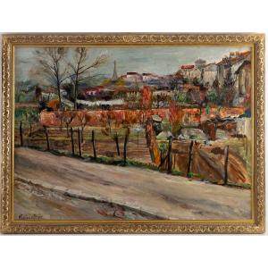 Lucien Adrion (1889-1953) Les jardins maraîchers de Paris Huile sur Toile vers 1910