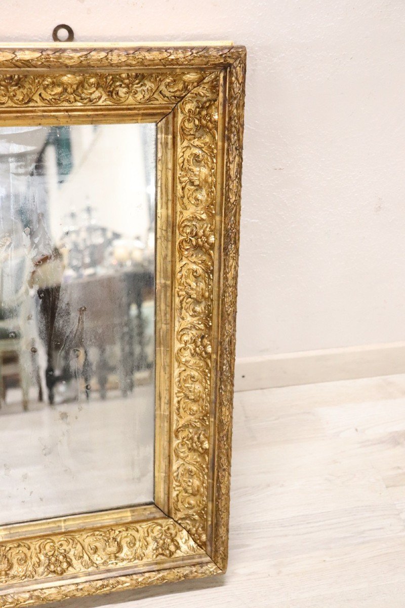 Art Nouveau Gilt Wood Wall Mirror-photo-2