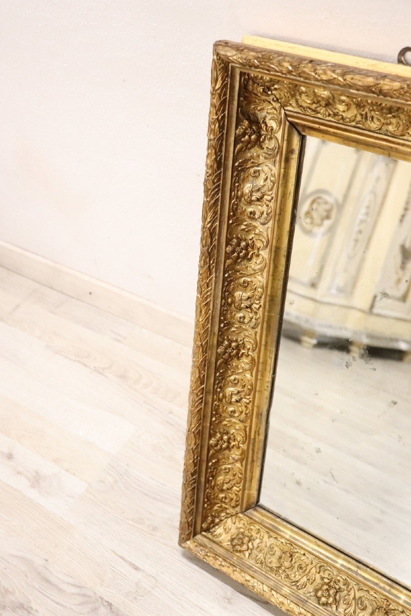 Art Nouveau Gilt Wood Wall Mirror-photo-4