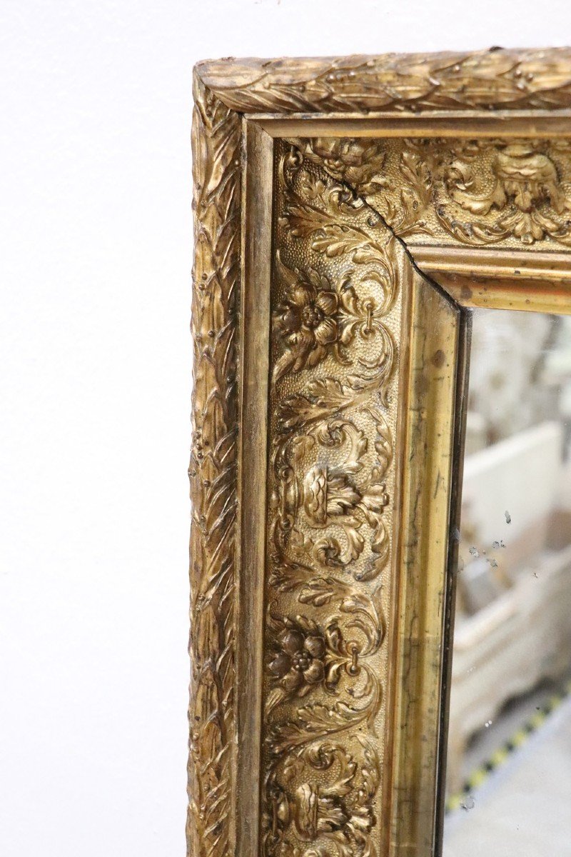 Art Nouveau Gilt Wood Wall Mirror-photo-2