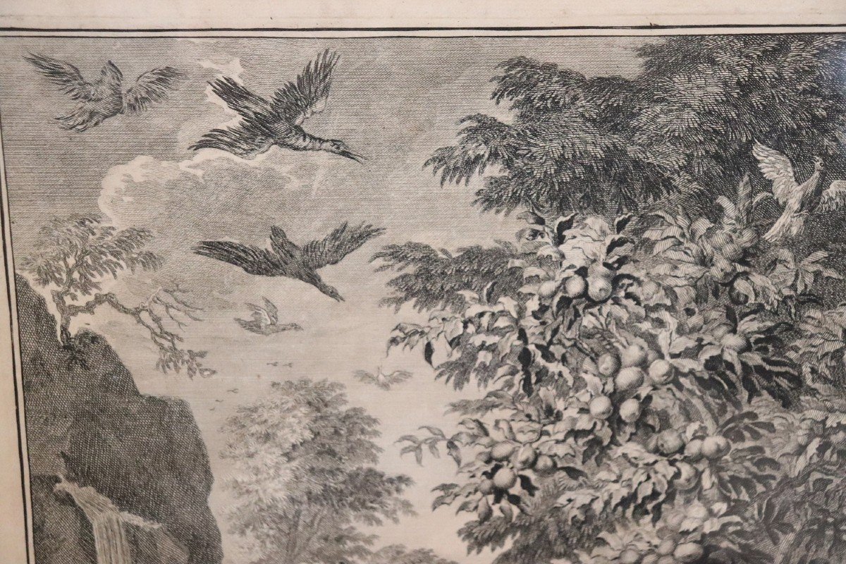 Gerard Hoet, Adam Et Eve, Gravure, 17ème Siècle-photo-1