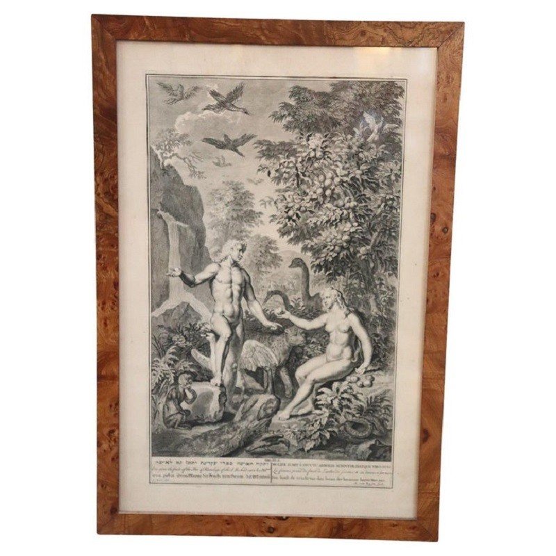 Gerard Hoet, Adam Et Eve, Gravure, 17ème Siècle