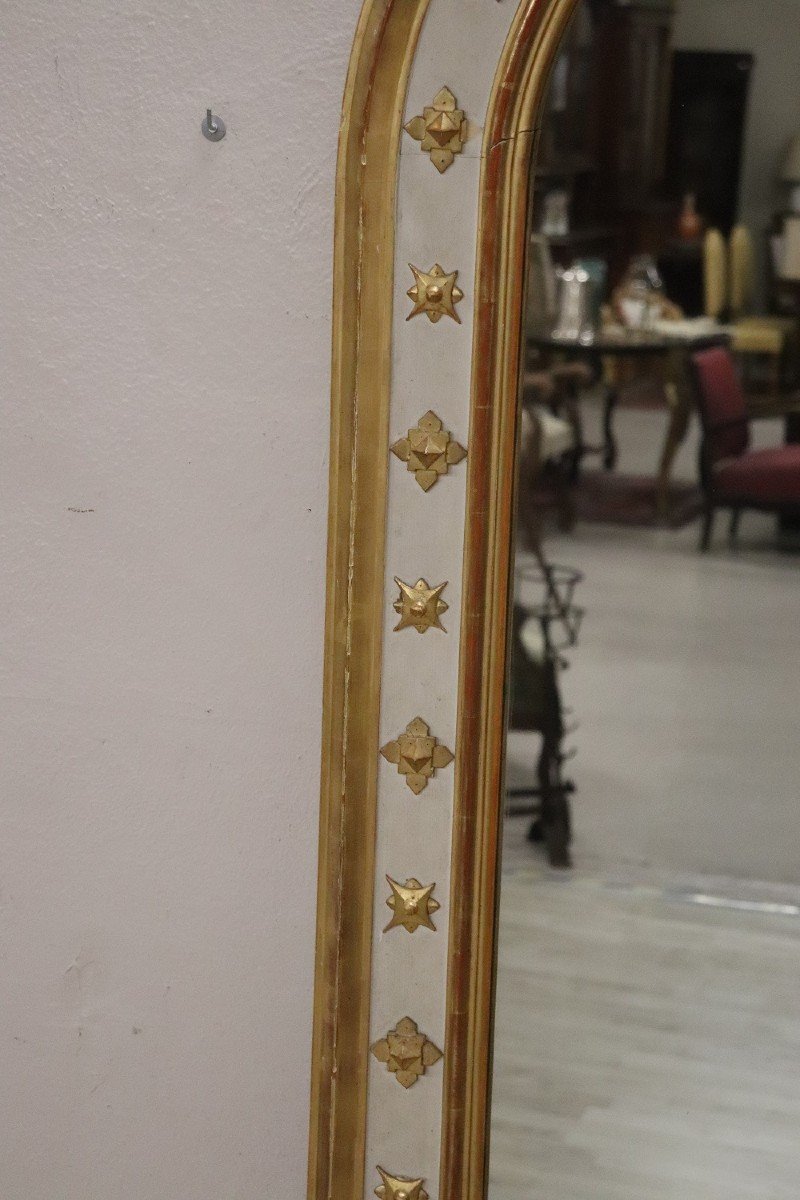 19th Century Lacquered And Gilded Wood Large Wall Mirror-photo-1