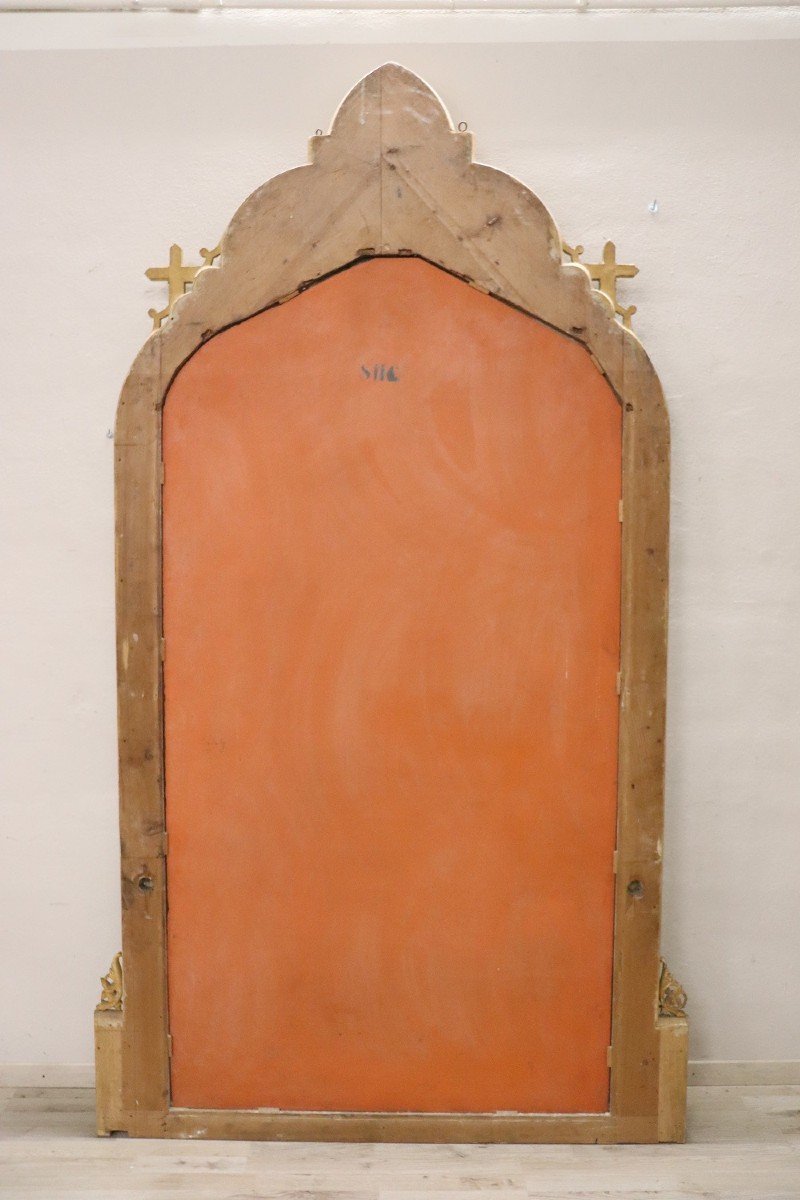 19th Century Lacquered And Gilded Wood Large Wall Mirror-photo-8