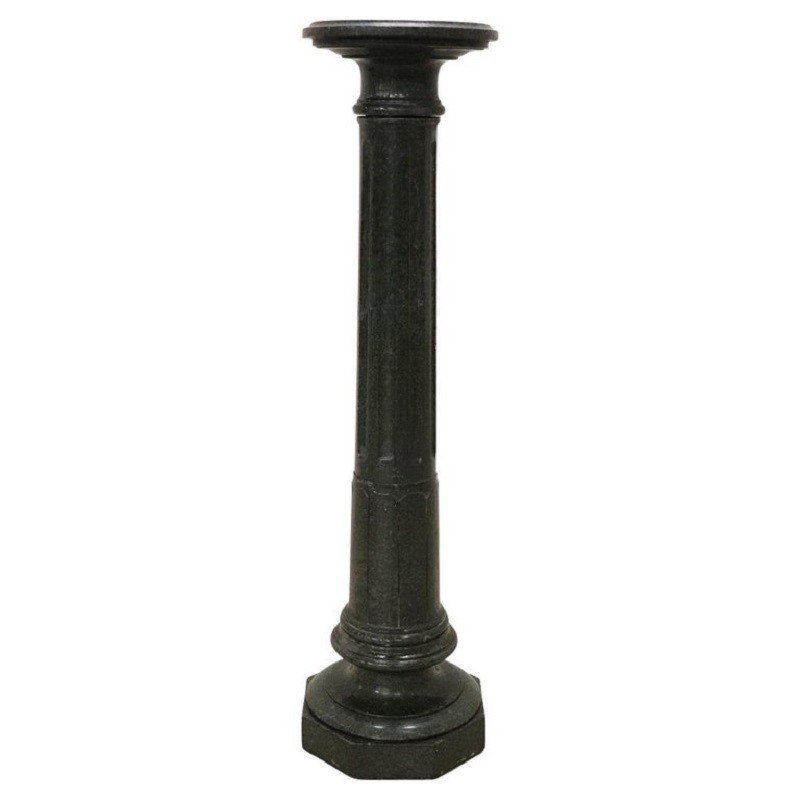 Colonne Antique En Marbre Vert Des Alpes, 19ème Siècle