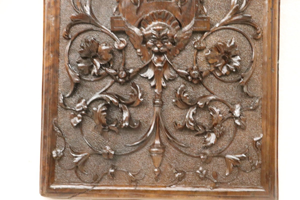Porte-revues Antique En Noyer Sculpté, 19ème Siècle-photo-4