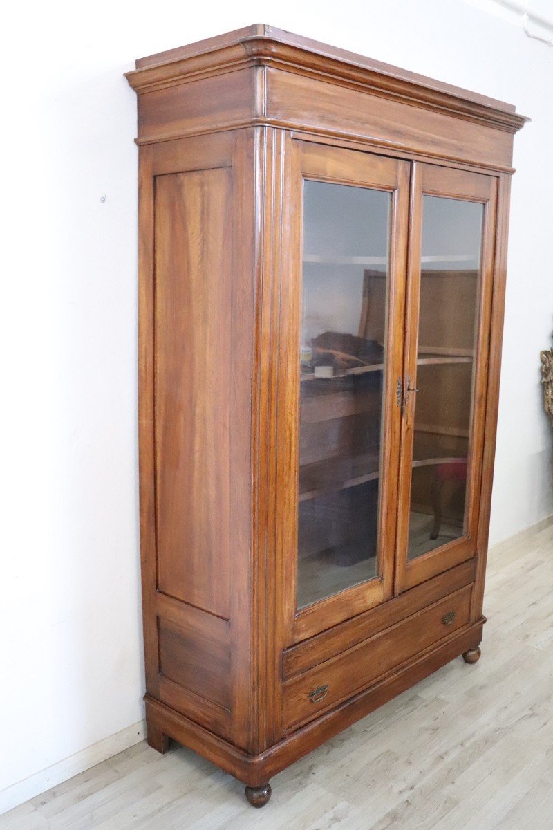 Antique Walnut Bookcase, 19th Century-photo-4