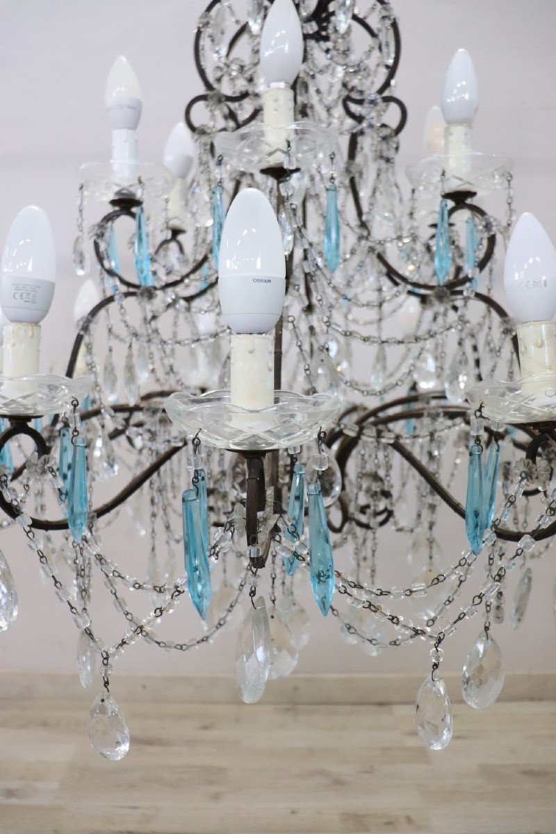 Grand Lustre En Cristal Avec 18 Ampoules-photo-3