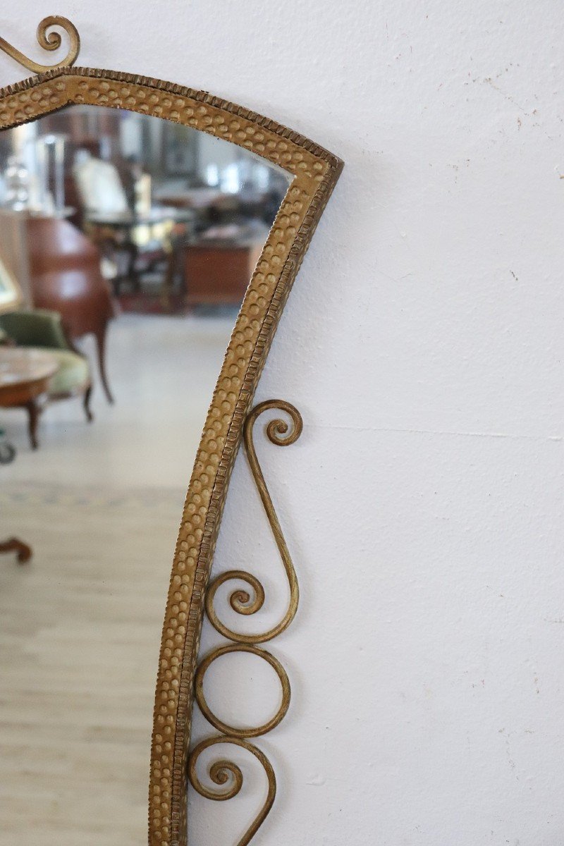 Vintage Gilded Iron Wall Mirror, 1950s-photo-2