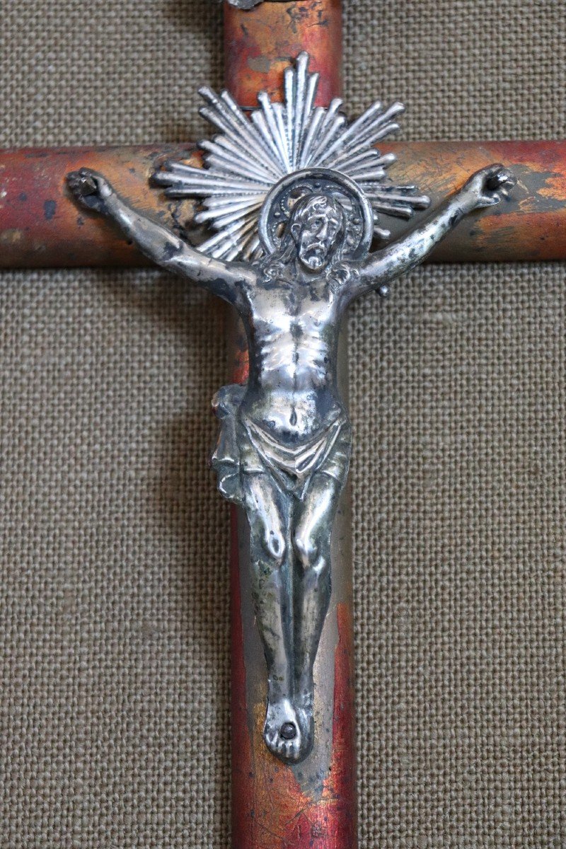 Croix De Jésus Christ Antique En Argent-photo-3