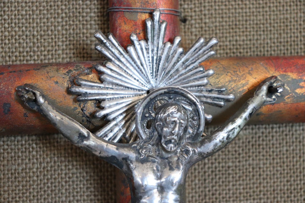 Croix De Jésus Christ Antique En Argent-photo-5