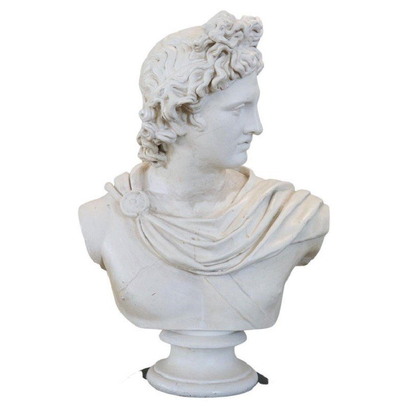 Neoclassical Bust Of Apollo, 1930s, Plaster