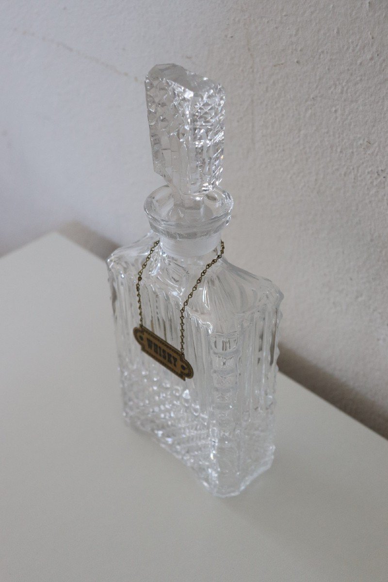 Glass Whiskey Bottle, 1980s-photo-4