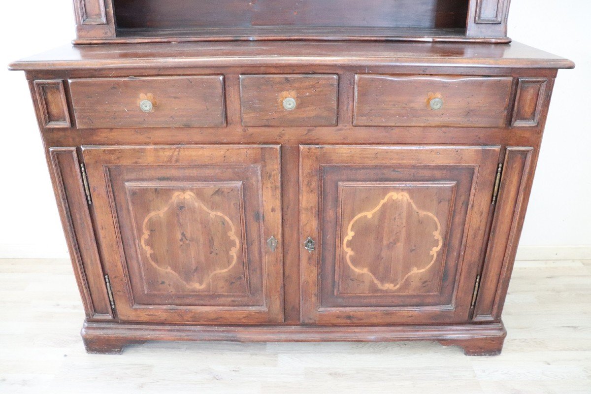 Solid Inlaid Walnut Sideboard With Plate Rack-photo-3