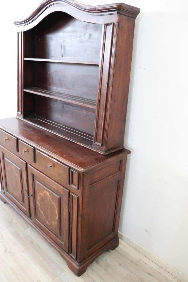 Solid Inlaid Walnut Sideboard With Plate Rack-photo-4
