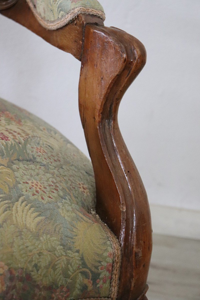 Antique Sold Walnut Armchair-photo-4