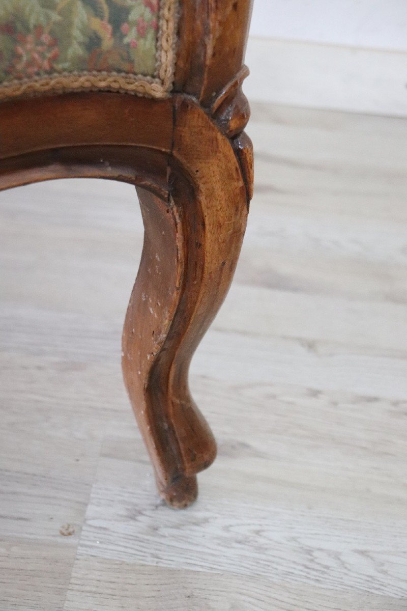 Antique Sold Walnut Armchair-photo-5