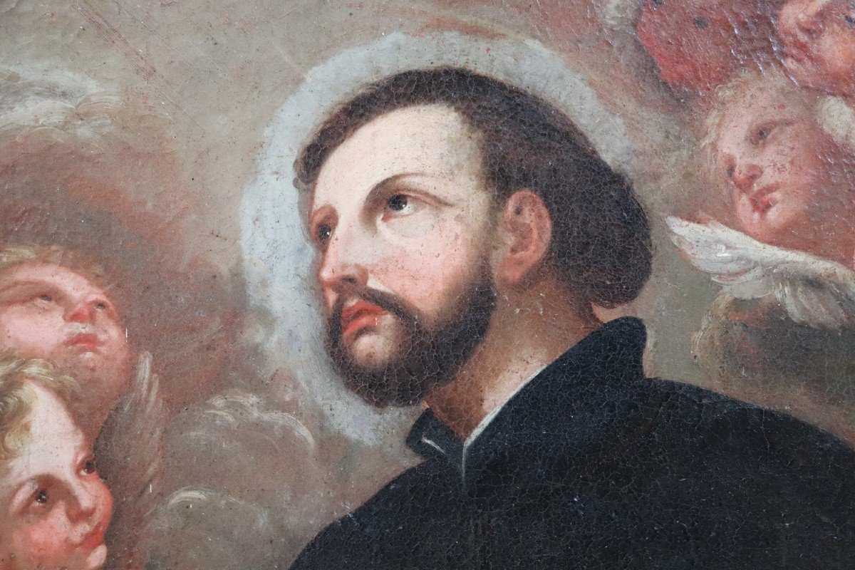 Saint Francesco Saverio, 18ème Siècle, Huile Sur Toile-photo-2