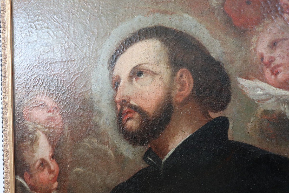 Saint Francesco Saverio, 18ème Siècle, Huile Sur Toile-photo-4