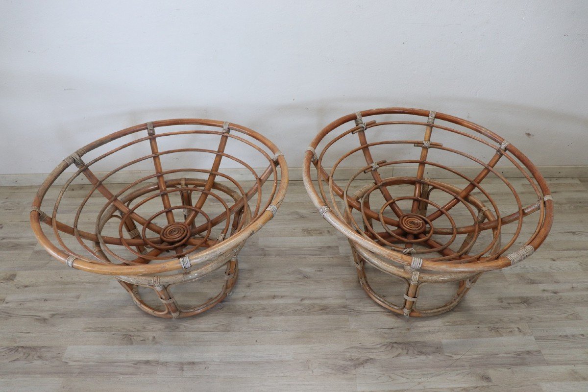 Vintage Lounge Chairs In Bamboo, 1980s, Set Of 2-photo-4